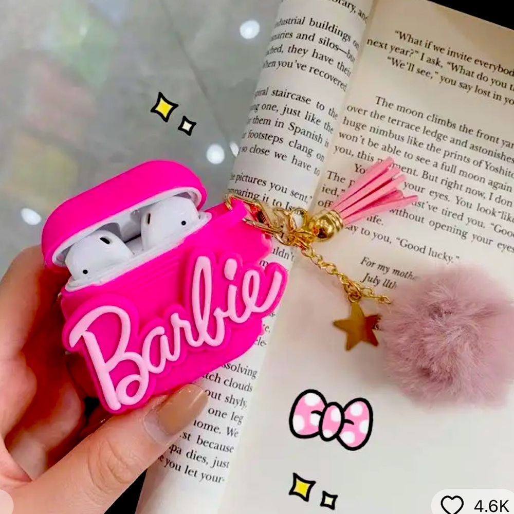 Pink barbie airpod case